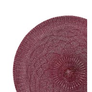 Lugar Americano Redondo Crochet Carmim